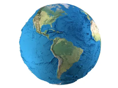 Earth Physical Map Globe  Low-poly 3D model
