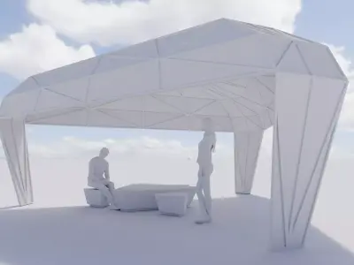 Ruby Pavilion 3DS Max Vray Low-poly 3D model