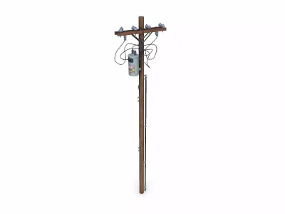Countryside Electric Pole Low-poly PBR Low-poly 3D model