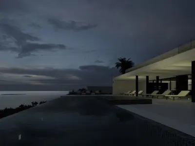 Modern house on the beach 3D model