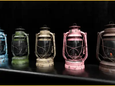 Ac old lantern plus Low-poly 3D model