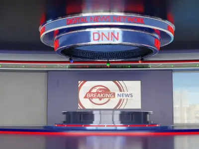 Virtual TV News Studio 3D model order