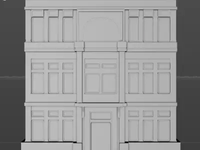 Building with windows and doors Free 3D model