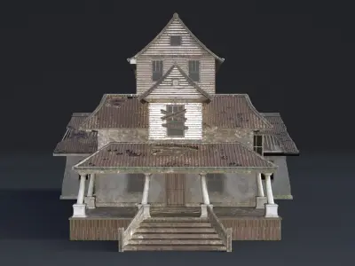 Halloween House Realistic Low-poly 3D model