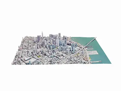 San Francisco city Low-poly 3D model