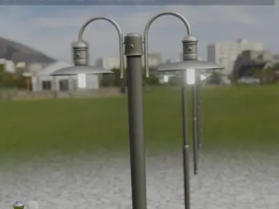 Street Light -7- Basic Version -2 Lamp-  Low-poly 3D model