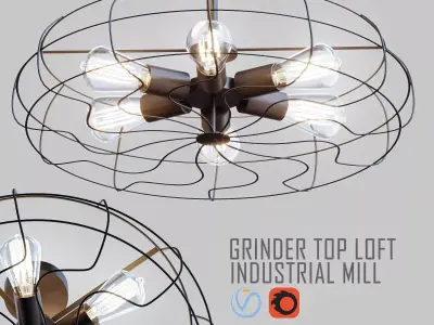 Grinder Top Loft Industrial Mill 3D model