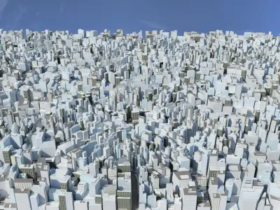 City Block Low-poly 3D model shop