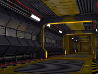 Sci Fi Corridor Futuristic 3D model