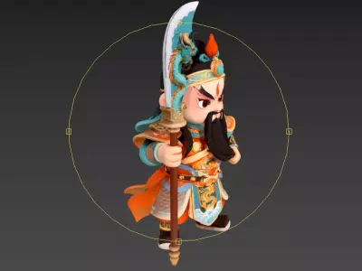 Warrior Saint Guan Yu also known as Guan Gong 3D model