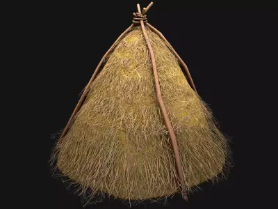 Haystack Stack of Hay Large Pile Low-poly 3D model