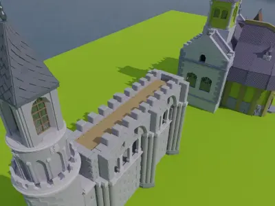 Kitbash Fantasy Medieval Assets Middle-Poly 3D model