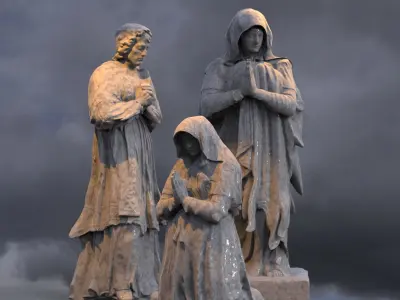 Renaissance  Prayer statues 3 3D model