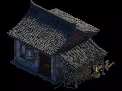 Ancient and Old Buildings in Asia 3D model