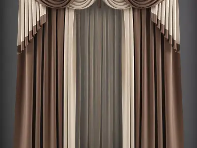 Curtain 3D model153 Low-poly 3D model