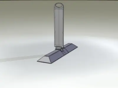 Yellow guide barrier 12 pointing right 628-21 Low-poly 3D model