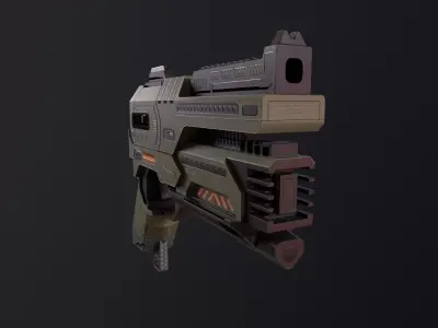 AAA Gun game-ready Low-poly 3D model