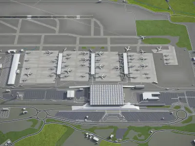 London Stansted Airport - STN Low-poly 3D model