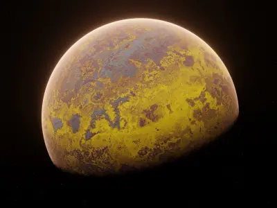 Planet Space Ready to game Low-poly 3D model