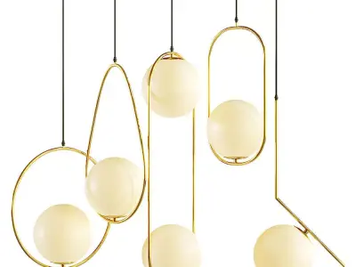 Aliexpress ring pendant lamp set 3D model