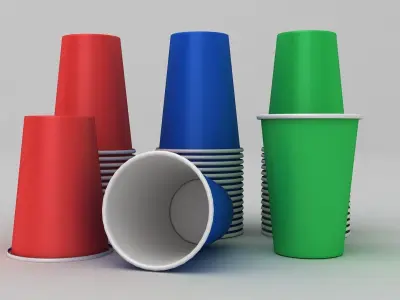 Stack Of Paper Cups 3D model