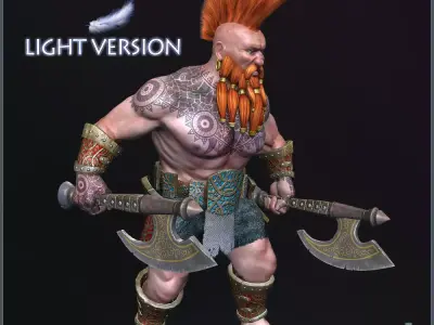 Dwarf Slayer Light Version Low-poly 3D model