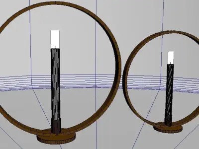 The Candles two candle holders in circular shape Low-poly 3D model