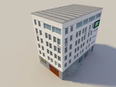 town building 5 Low-poly 3D model