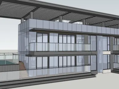 office building pent house 3d model  3D model