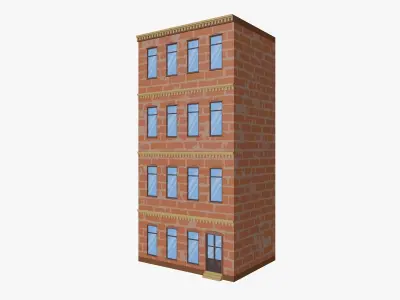 Cartoon Buildings Pack Low-poly 3D model