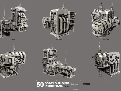 50 Sci-Fi Industrial Building Vol 09 3D model