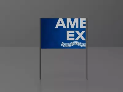 flags with gate with 3D model