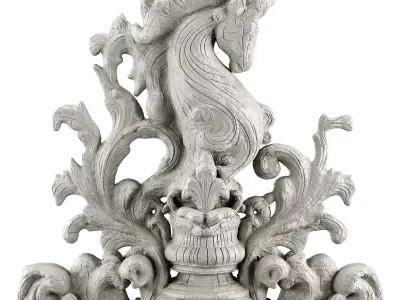 Horse art statue Low-poly 3D model