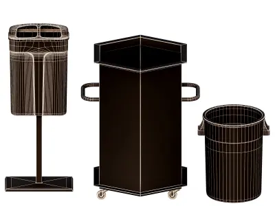 Trash bins Low-poly 3D model purchase