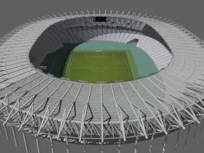Ajinomoto Stadium Chofu Tokyo Japan Low-poly 3D model