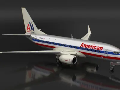  American Airlines Boeing 737-700 with Interior Rigged for Maya 