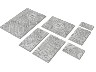 x1000 Round Oval Square Rectangular Hexagonal industrial bases 3D print model