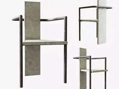 Jonas Bohlin concrete chair 3D model