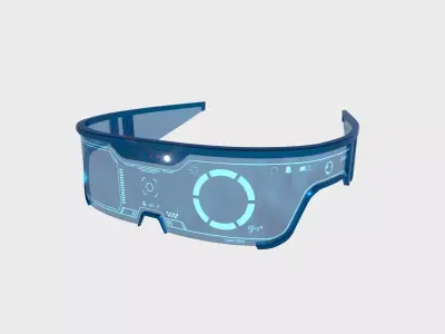 SciFi Glasses Visor 01 Blue - Character Design Fashion Low-poly 3D model