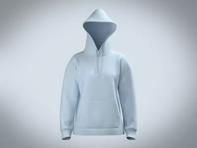 Girls Hoodie - Blue 3D model