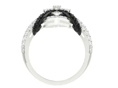 Light Weight White Gold Diamond Ring  -DDS RN 224 3D print model