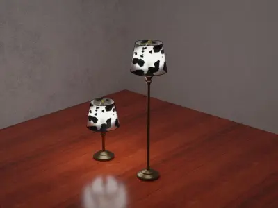 Cow Hide Lamps Low-poly 3D model