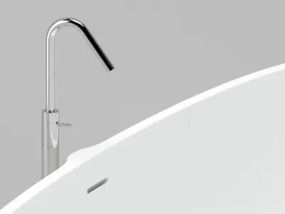 Bathtub 02 and faucet 3D model