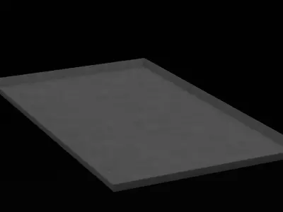 Black Tray Serving Food Low-poly 3D model