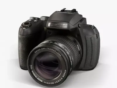 Fujifilm FinePix HS35EXR bridge digital camera Low-poly 3D model