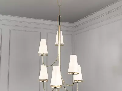 Marcel 6Lt Chandelier White 3D model purchase