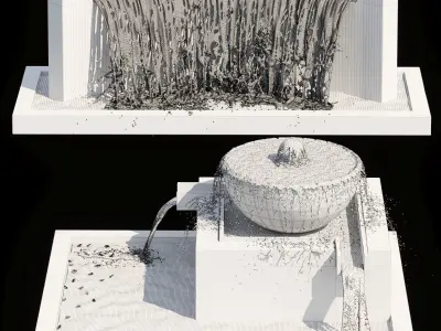 Waterfall fountains cascade 06 3D model