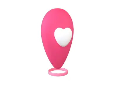Love Location Tag Icon v1 003 Low-poly 3D model