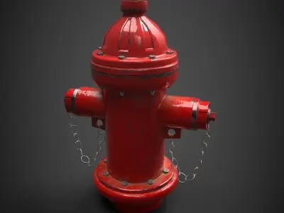 Fire Hydrant Low-poly 3D model 51