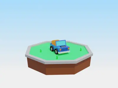 Low Poly Beach Scene 3D Model for download Low-poly 3D model